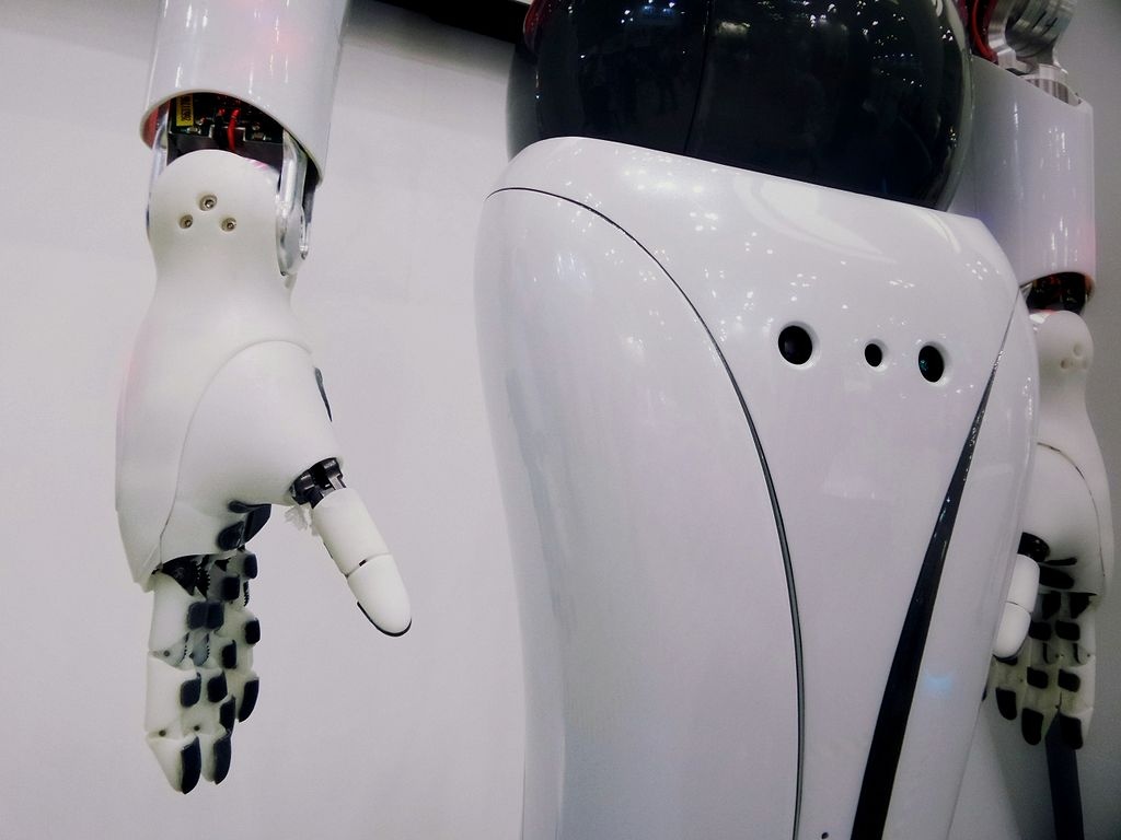 white and black robot